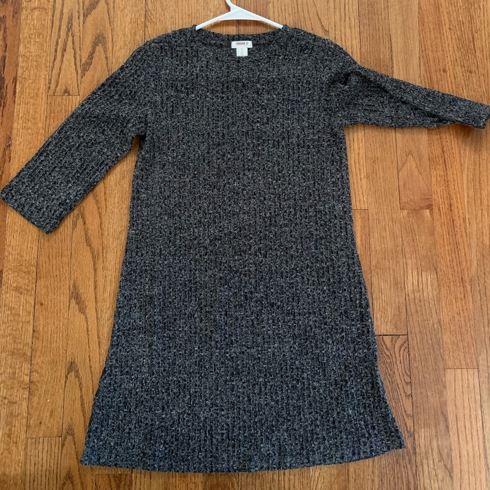 Dark gray sweater dress